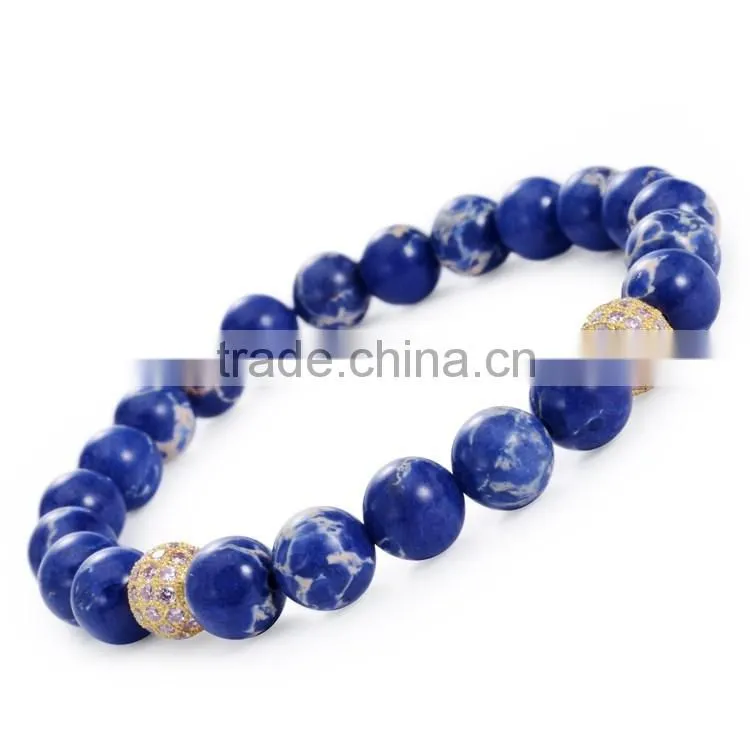 Latest fashion bangles lapis lazuli bead bracelet