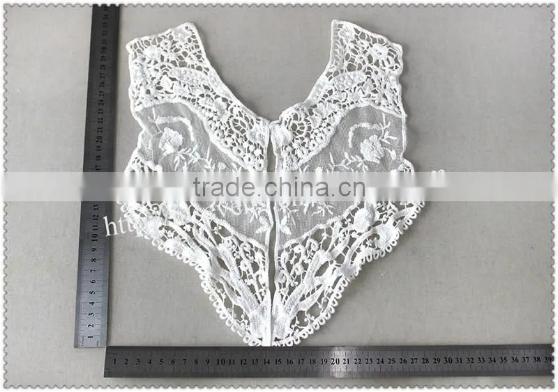 Hot Sale Fashion White Hollow Embroidery Cotton Neckline for Apparel
