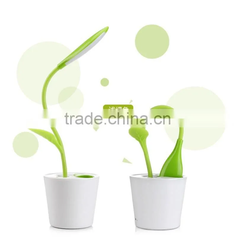 Modern Sapling Pen - holder Desk Light Lithium Battery Led Table Lamps with Touch Dimmer