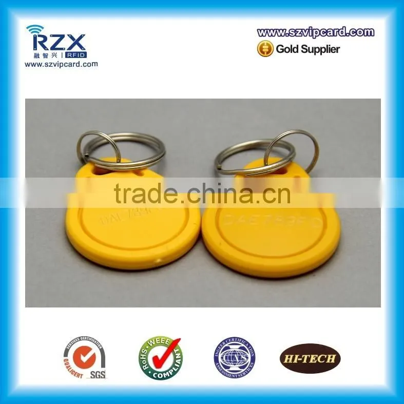 waterproof abs 13.56mhz passive writable rfid key tag