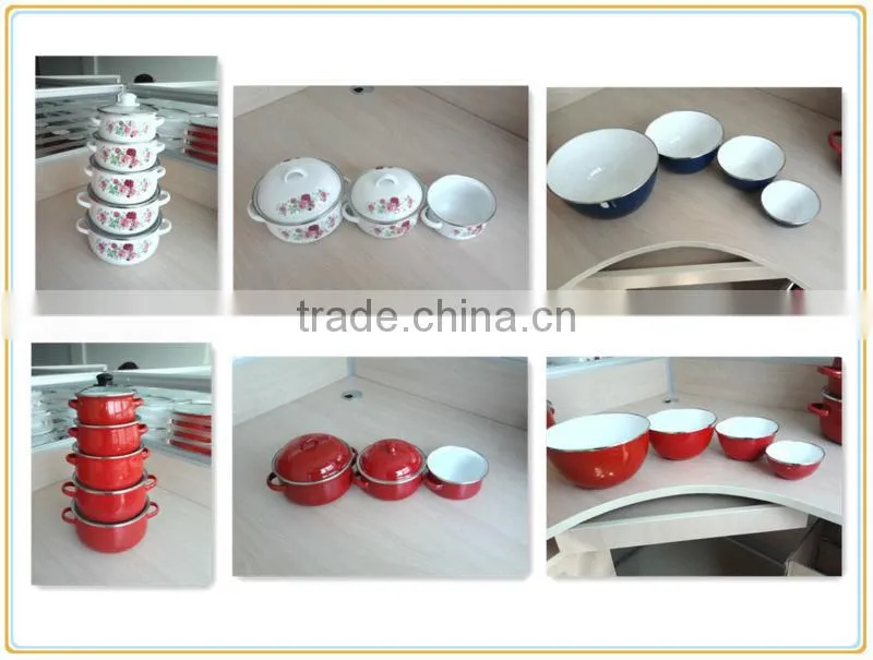 3pcs iron color decal enamel cookware