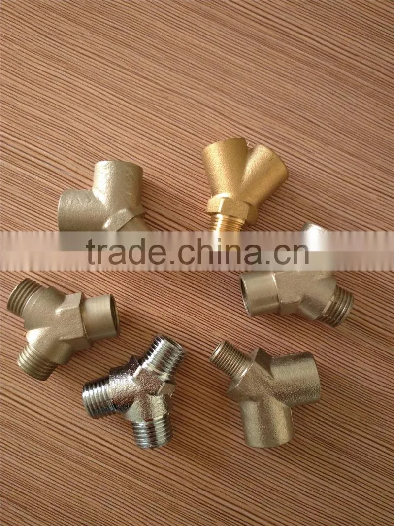 1/4",3/8",1/2". 3-way ,Y -type brass connector (manifold connector)