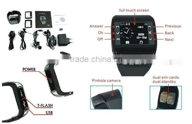 Q8 watch phone quadband single sim card touch screen keypad pinhole webcam gift 1G TF