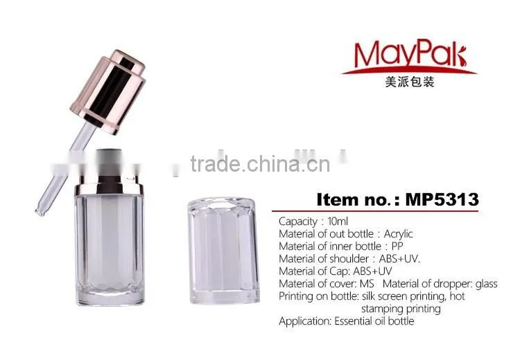 Made in China hot sale arcylic empty bottle Essential oil dropper bottles