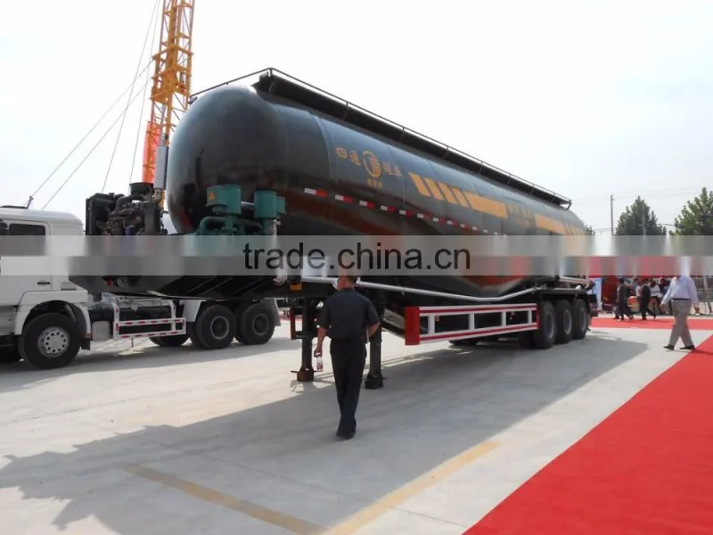 2016 105CBM W-shape 3 Axles Particle Material Transport Bulk Cement Tank Semi Trailer
