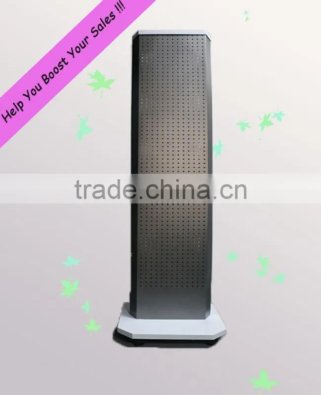 Floor Standing Removable 4 Sides Metal Rotating Peg Display Stand
