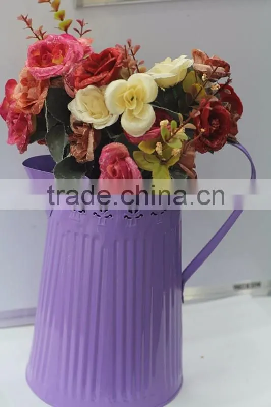 made in china cheap decorative in bulk small wholesale galvanized watering cans with vertical stripes