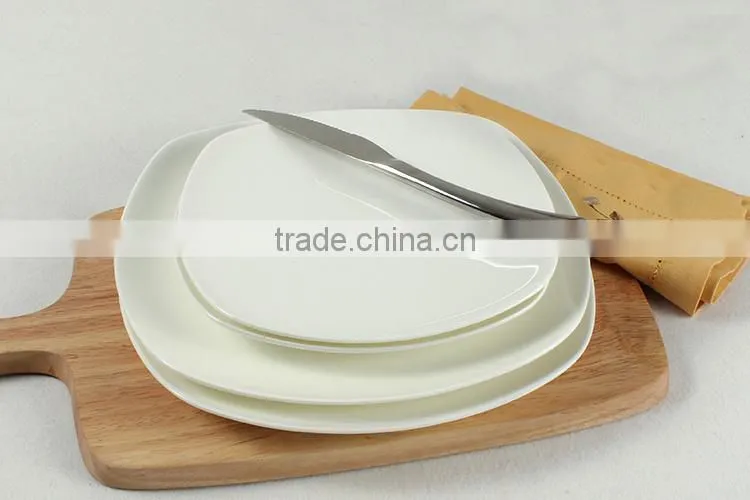 Haonai hot sale product high quality square shape ceramic plates dishes