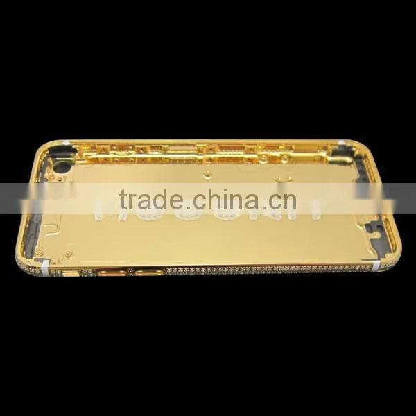 Luxury 24k gold plated back housing, full diamond gold housing for iPhone 7