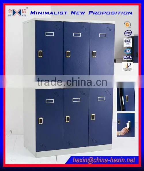 6 doors cloth storage foldable steel daycare furniture
