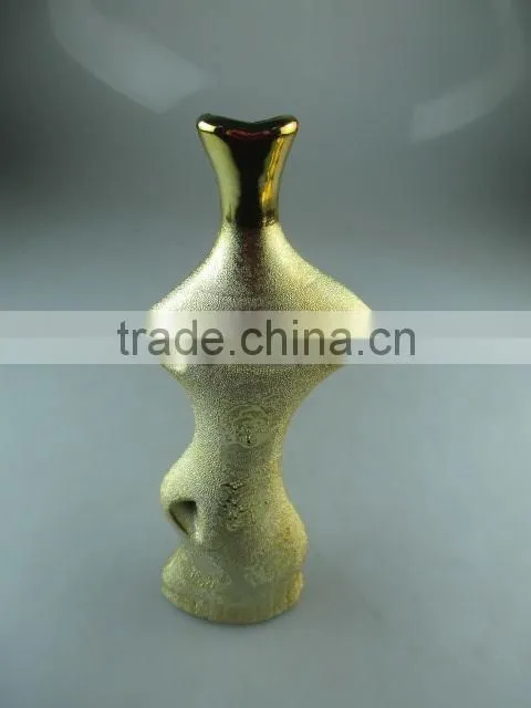Stocklot golden ceramic vase for flower/decorate in cheap price
