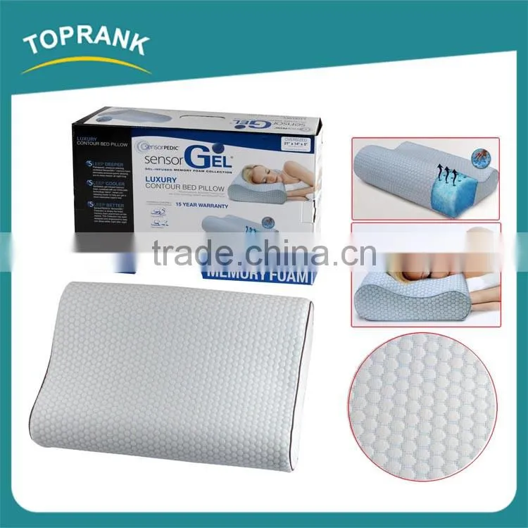 High quality luxury breathable soft fabric contour memory foam orthopedic pillow