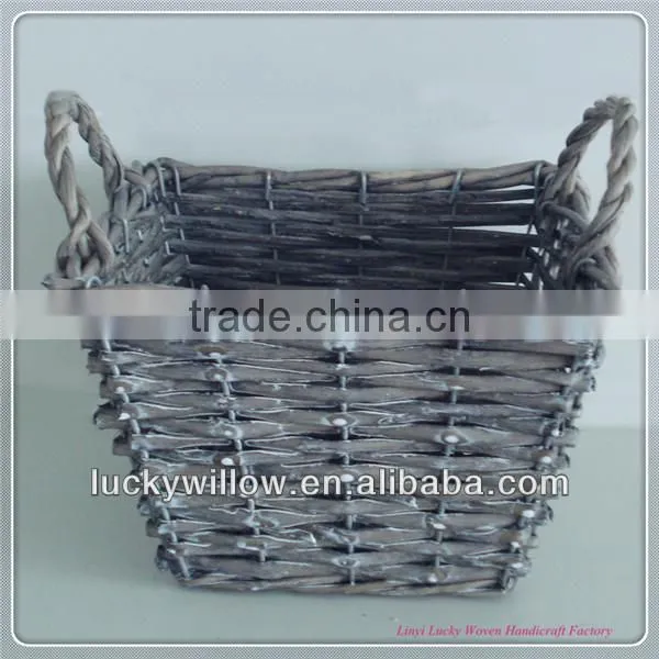 wholesale garden decorative small wicker antique flowerpot