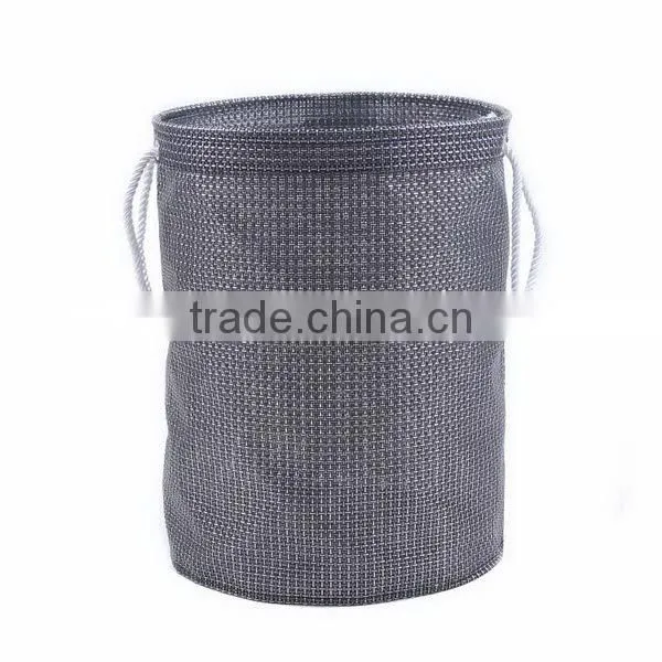 Simple Design Textilene Household Organizer Round Storage Basket with Rope Handles
