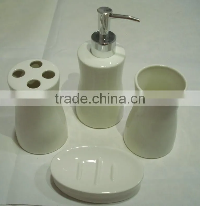 white ceramic bathroom set with heart shape