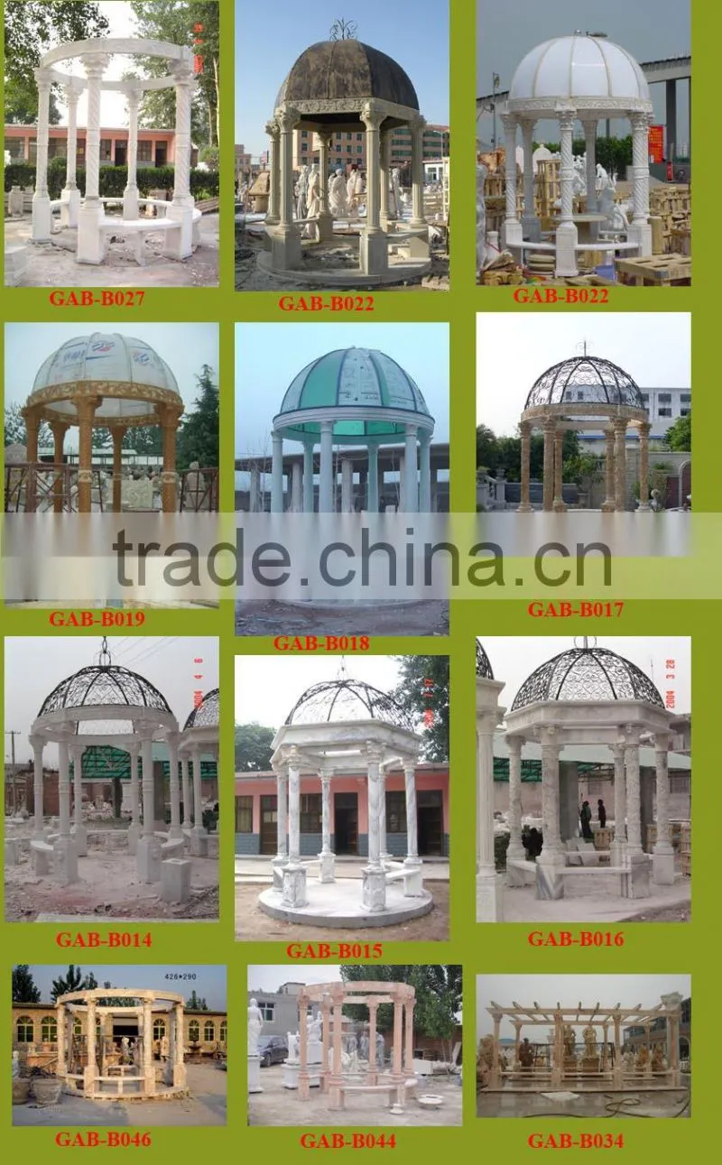 outdoor garden decoration lady stone carving marble gazebo with column