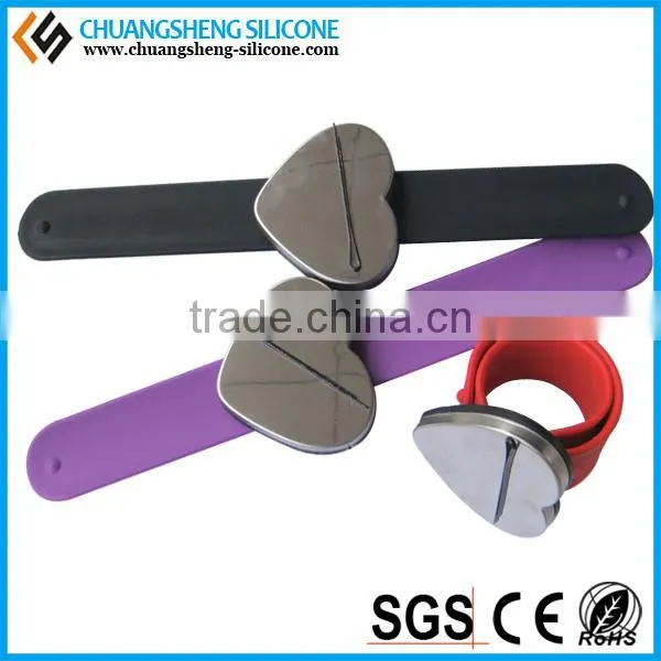 heart-shaped silicone Magnet patted bracelet,bangle,wristband