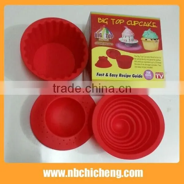 Food Grade Silicon Cake Baking Mould 3pcs Silicone Cupcake Mold