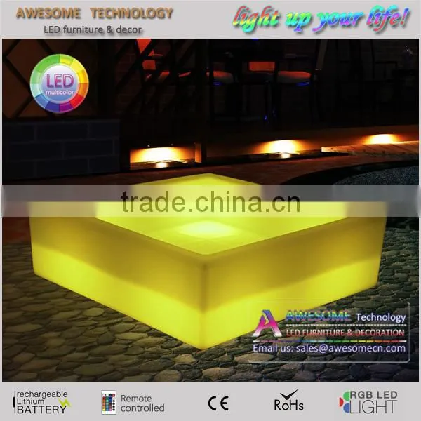 LED luminous decorative square big flower pot
