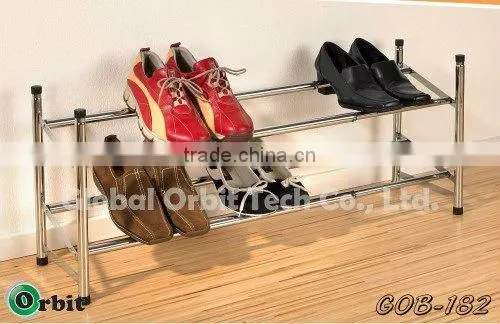 Living room furniture stackable 4 tier stainless steel metal shoe rack