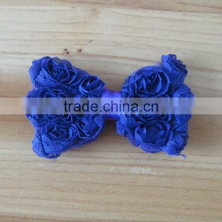 shabby bow flower clip for kids hair accessories