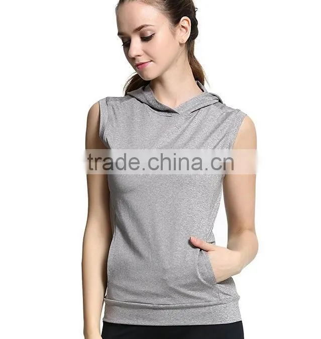 New Style Fashion Items High Quality Active Casual Workout Sleeveless Hoodie Sweatshirt For Womens Wholesale Clothing