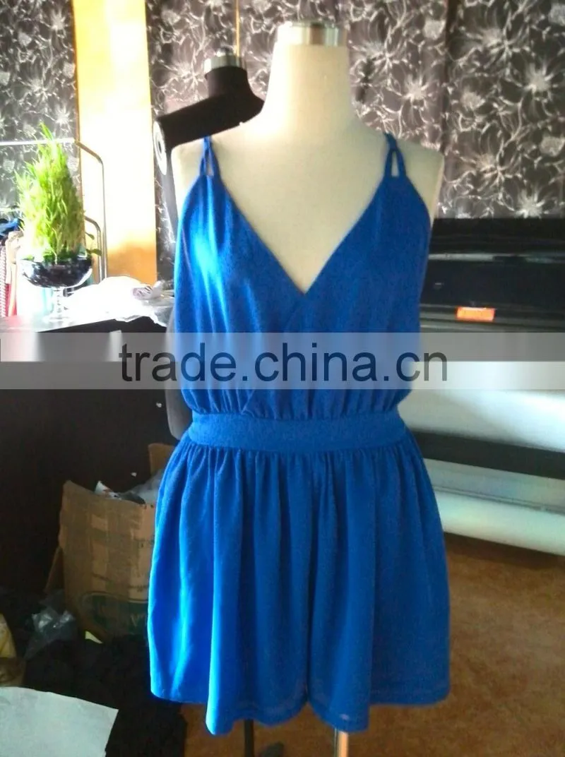 Fashion lady suspenders sexy dress hot summer playsuit design