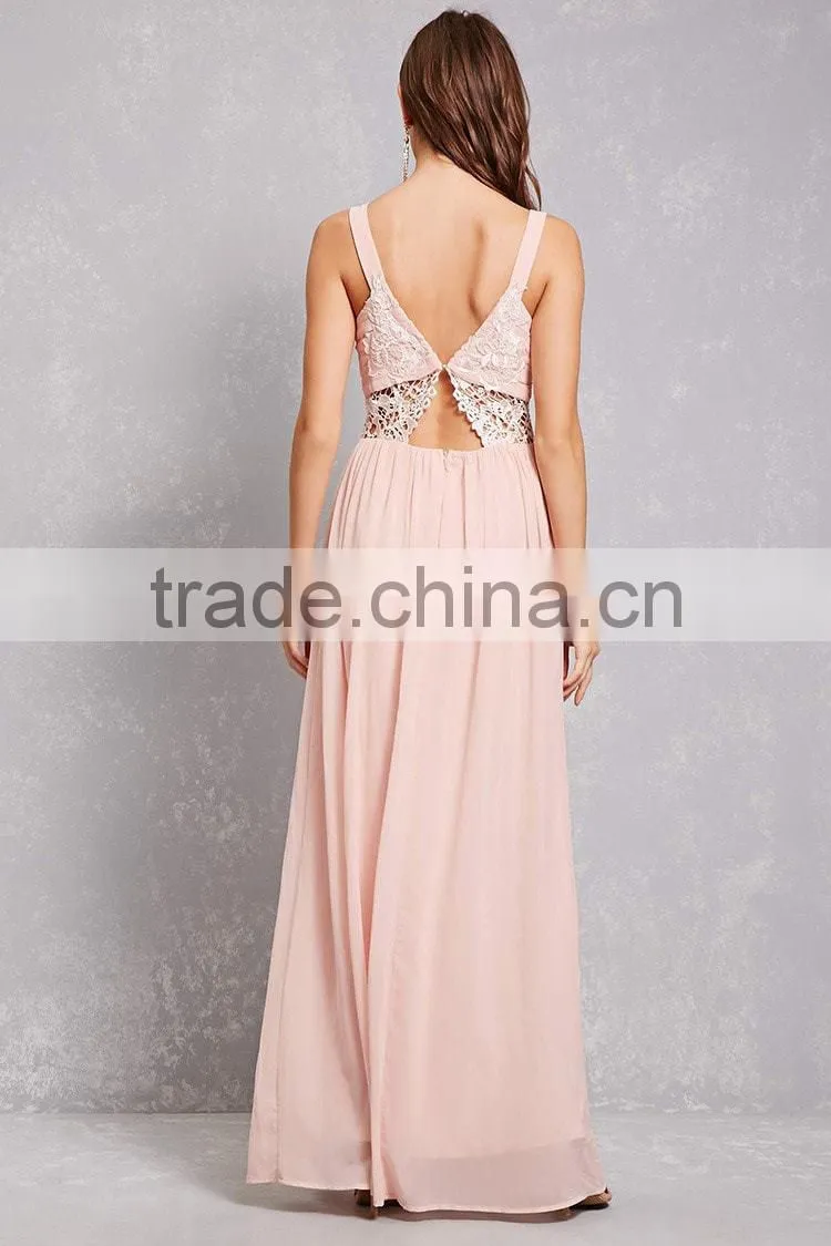 China Clothing OEM women fashion dresses women Lace Panel Gown