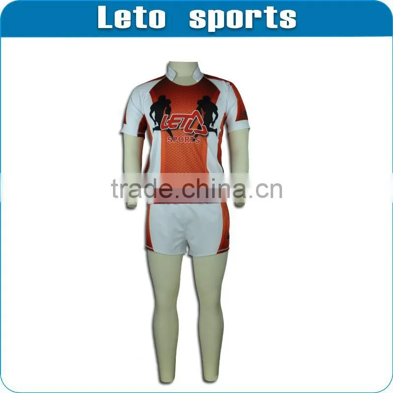 Short sleeve dry fit sublimation custom rugby jersey