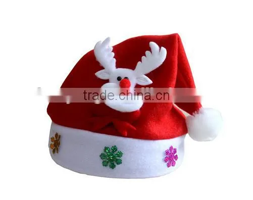 Custom Festival Decoration Silk Printing Christmas Santa Claus Hat For Kids