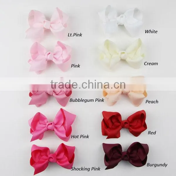 4.5inch ribbon bows/hair bows/grosgrain ribbon bow/chunky bows