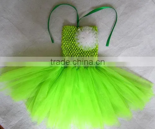 tulle handmade flower crochet dress boutique party dress kids for wedding