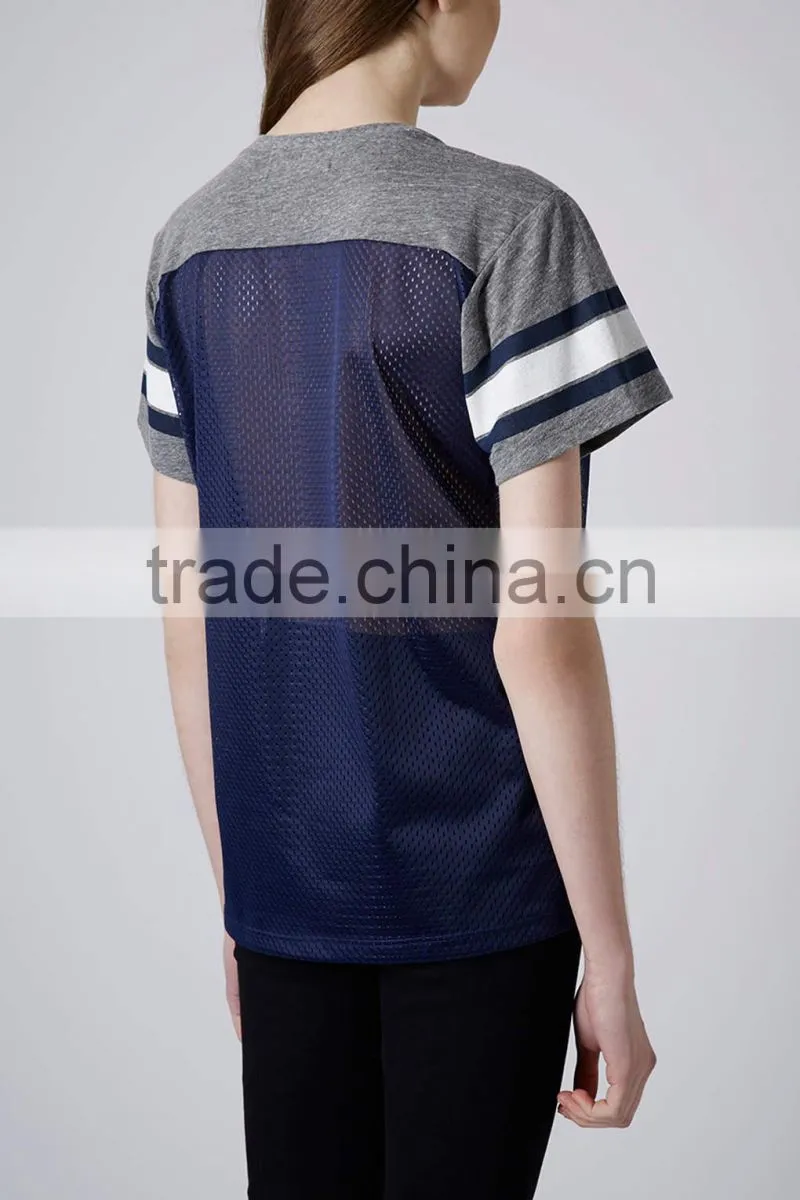 custom women hollow on baseball t shirt wholesale