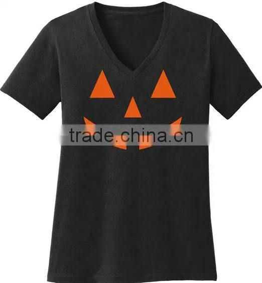 High quality orange and black 100% polyester custom Halloween printing t shirt and hoodies