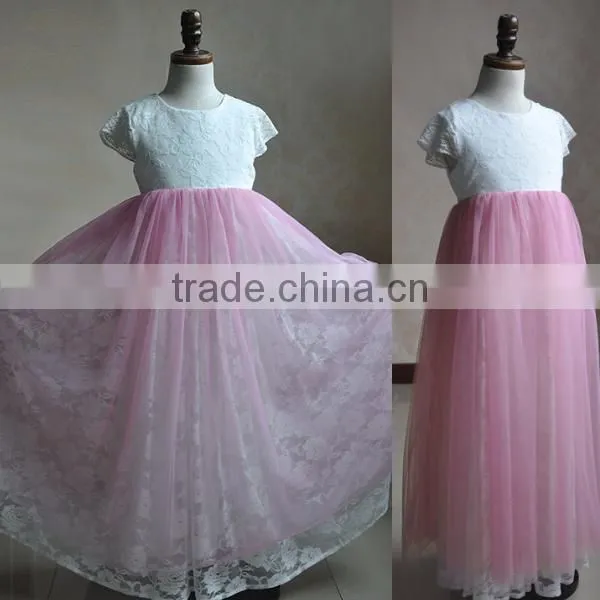 Baby Girls Pink Tulle Dress Floral Girls Long Dress