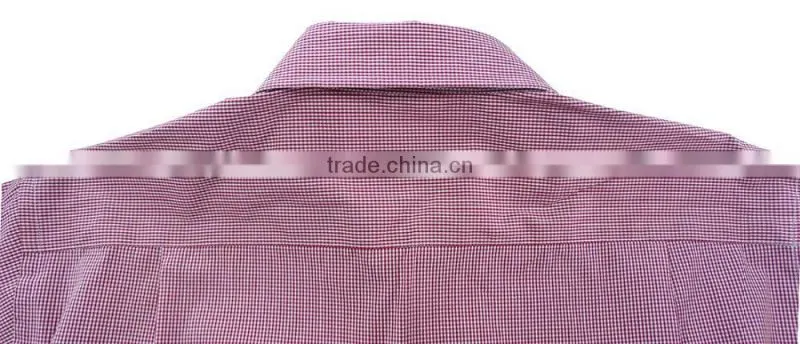 garment 100% cotton new fashion gingham men dress shirt with embroidery men shirt