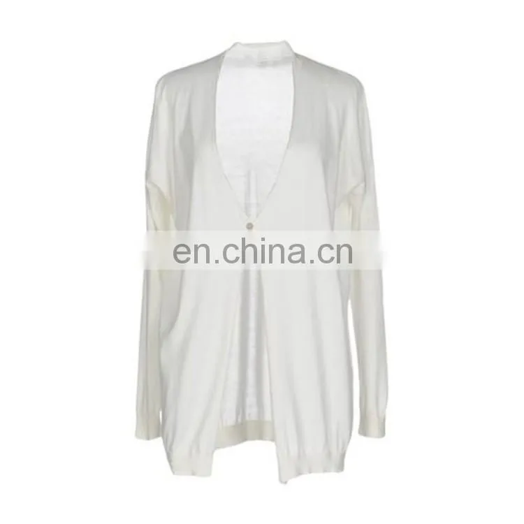 2017 latest design lady top as long sleeve cardigans for women made of wholesale silk fabric