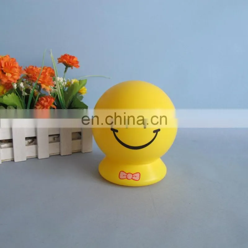 Lovely smile face plastic coin box