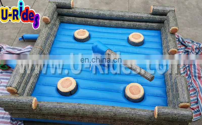 Inflatable wipeout interactive bounce house game