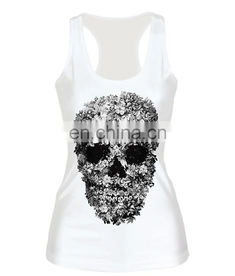 Hot selling 3D Printing Wholesale Sexy skull Women Tank Top