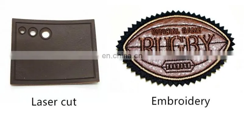 Fake leather clothing rubber patches leather label