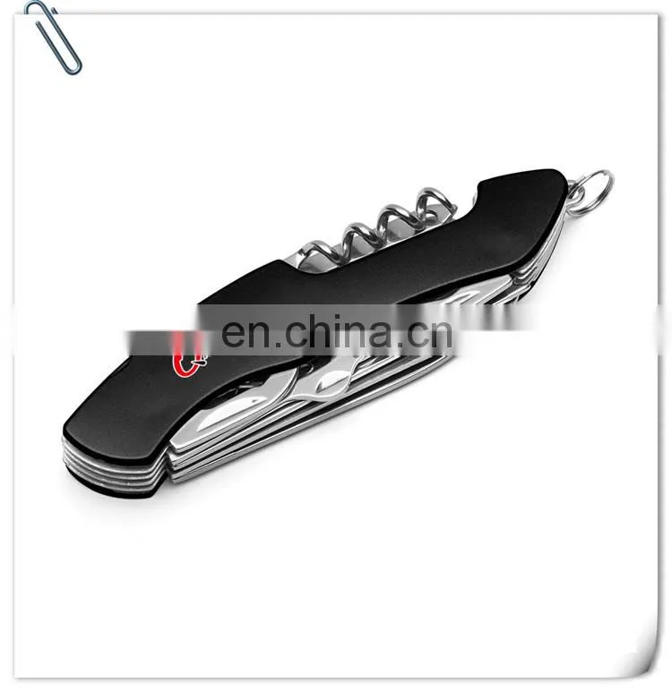 stainless steel multi tool knife with locking knife,can opener,screwdriver,scissors,needle,