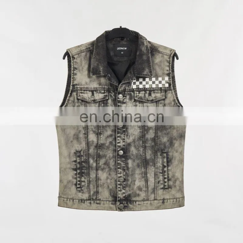 DiZNEW Wholesale Vest Fashion Grey Men's Denim Jeans Waistcoat