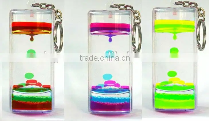 Acrylic Liquid Bubble Sand Timer Hourglass Keychain