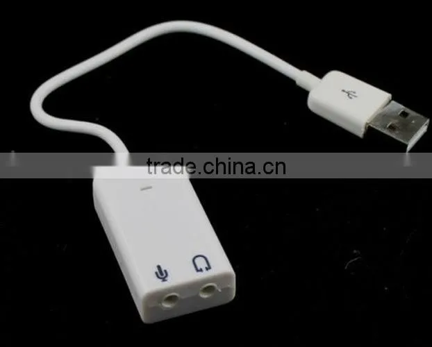 USB External Virtual 7.1 Channel Audio 3D Sound Card Adapter With Cable