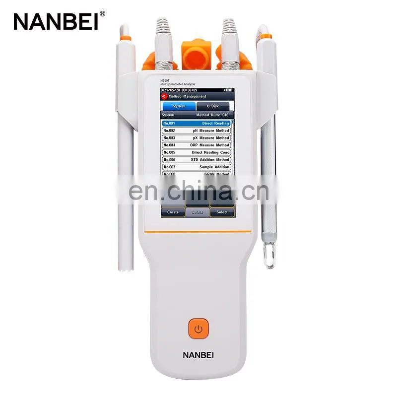 1-5 points calibration pH EC ISE DO Temp sensor portable multiparameter water quality meter price