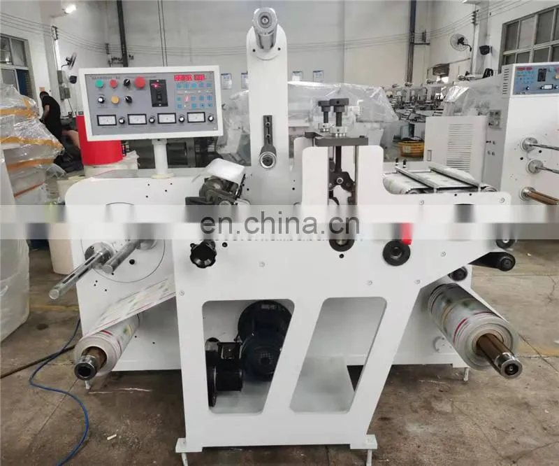 USK320 Roll to Roll Automatic Self Adhesive Blank Barcode Sticker Rotary Kiss Die Cutter Slitter Rewinder Machine
