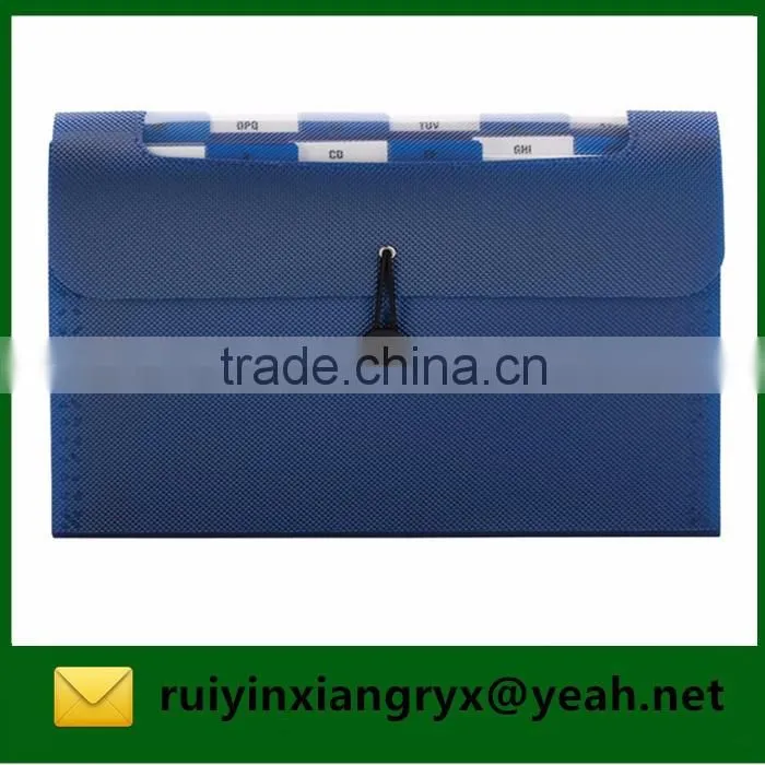 Plastic Button Expanding File folder with index divider
