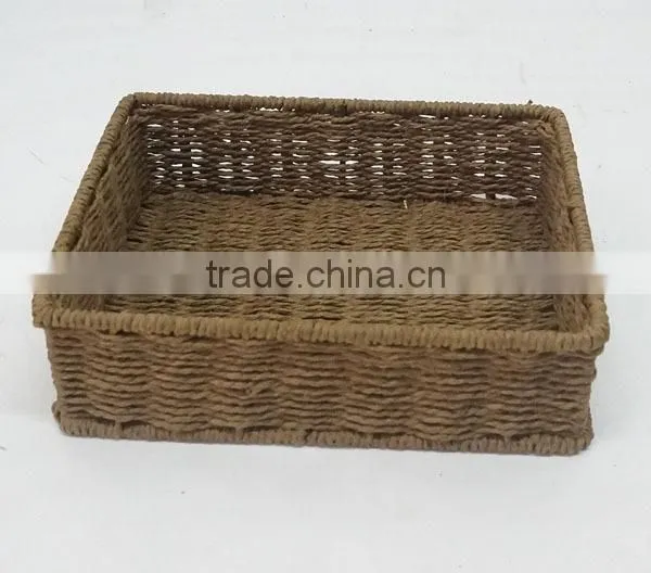 rectangular brown paper basket weaving