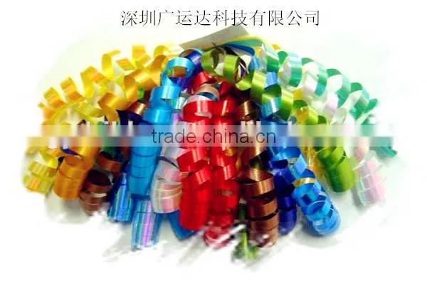 Christmas Printed Grosgrain Curly Ribbon, Fabric Present Bow, Woven Gift Wrapping Curling Ribbon Bow for Everyday Decorate